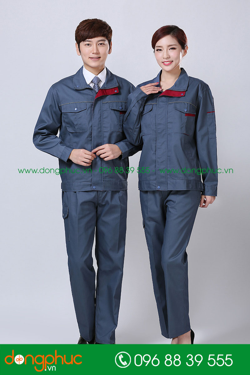 Mẫu bảo hộ màu xanh đậm phối đỏ đô